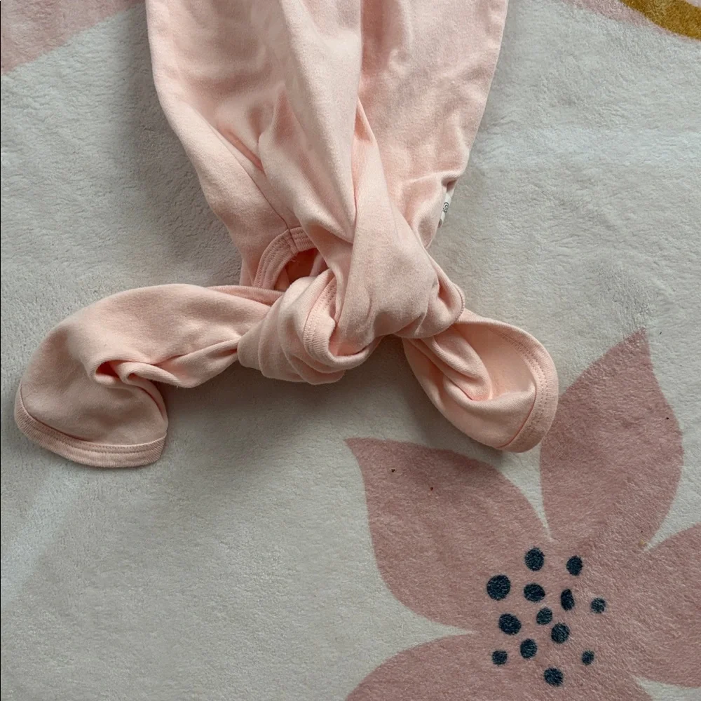 Tiny Kind Organic Cotton Knotted Gown - Pink - Size 0 to 3 months